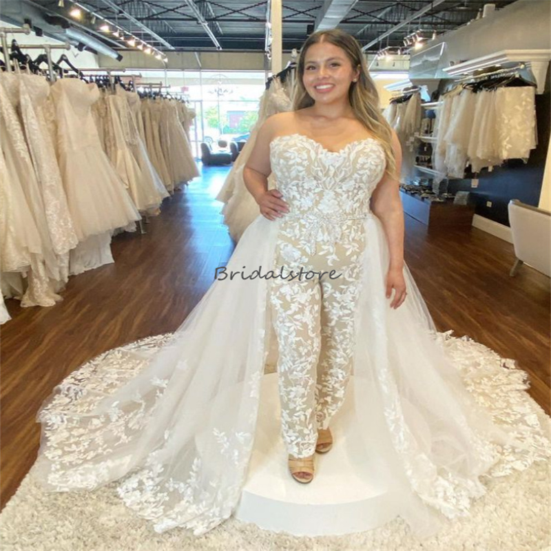 Luxury Jumpsuit Wedding Dress 2023 Overskirt Lace Boho Stunning Bridal Dresses Sweetheart Civil Country Rustic Plus Size Bride vestidos de novia robe de mariee, Same as image
Luxury Jumpsuit Wedding Dress 2023 Overskirt Lace Boho Stunning Bridal Dresses Sweetheart Civil Country Rustic Plus Size Bride vestidos de novia robe de mariee, Same as image