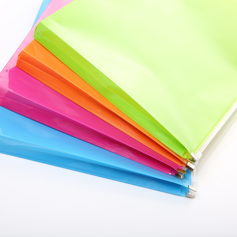 Filing Supplies Students envelope to transparent plastic zipper bag a4 size office learning receive bag wholesale cartoon spot