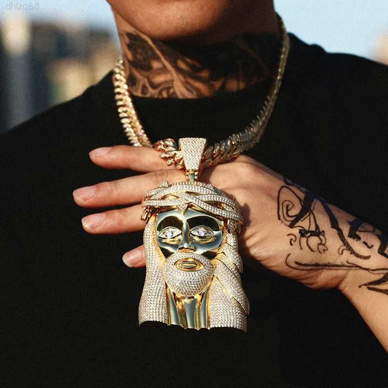 Iced Out Hip Hop Jewelry Big Size 18k Gold Plated Brass Aaaaa Cz Diamond Jesus Pendant Necklace with Cuban Link Chain for Men
Iced Out Hip Hop Jewelry Big Size 18k Gold Plated Brass Aaaaa Cz Diamond Jesus Pendant Necklace with Cuban Link Chain for Men