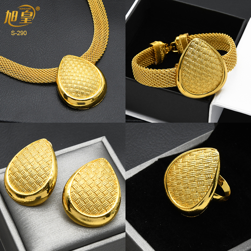 Pendant Necklaces XUHUANG African Bracelets Earing Sets Nigerian Wedding Jewelry Ethiopian Gold Colour Necklace Jewellery Gifts 230506