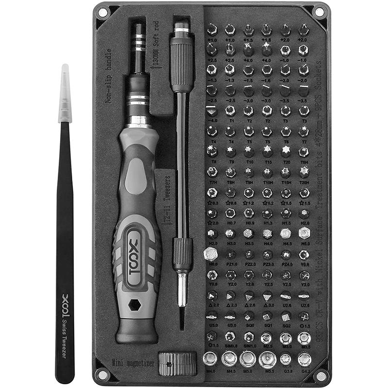 Tools 106 in 1 Precision Screwdriver Kit with 102 Bit Magnetic Torx Hex Screwdriver Bits for Phone Game Console PC Repair Tool Set
Tools 106 in 1 Precision Screwdriver Kit with 102 Bit Magnetic Torx Hex Screwdriver Bits for Phone Game Console PC Repair Tool Set