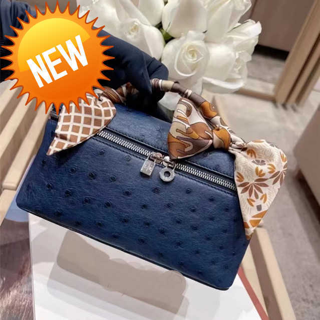 New Women's Bag LP Lunch Box Bag Loro Piana Makeup Bag Canvas Ostrich Stranded Handbag Backpack L19, Blue8
New Women's Bag LP Lunch Box Bag Loro Piana Makeup Bag Canvas Ostrich Stranded Handbag Backpack L19, Blue8