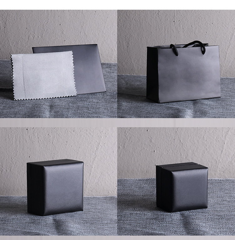 Fashion Box Black Zee Horseshoe Printed Velvet Bag Ring Box Bracelet Box Packaging