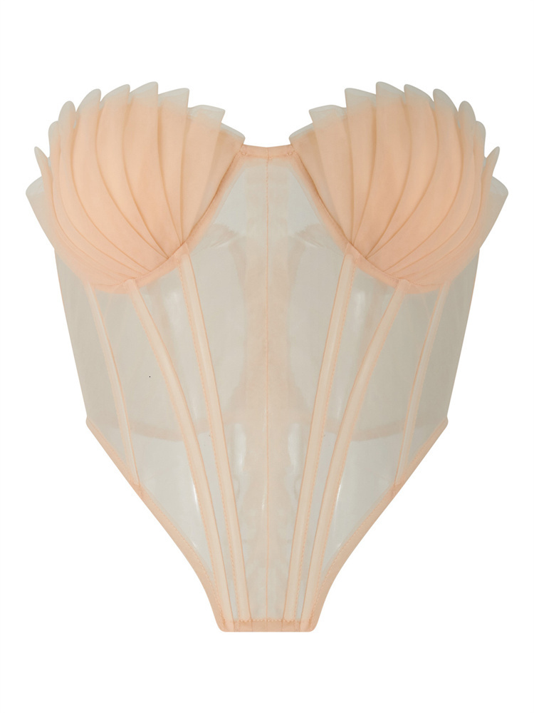 Camisoles Tanks Women Vintage Sexy Corset Tops Summer Mesh Sheer Boned Bustier Crop 90s Y2K Fairycore Tube Clubwear 230508