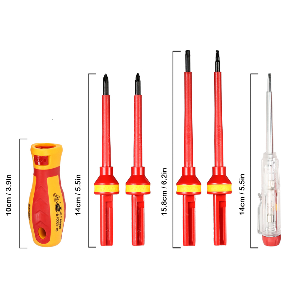 Screwdrivers Onnfang 13 Pcs VDE Insulated Screwdriver Set CR-V Voltage 1000V Magnetic Phillips Slotted Torx Screwdriver Durable Hand Tools 230508