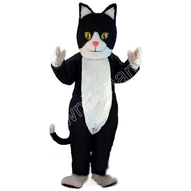 Adult size Black & White Cat Mascot Costumes Cartoon Character Outfit Suit Xmas Outdoor Party Outfit Adult Size Promotional Advertising Clothings