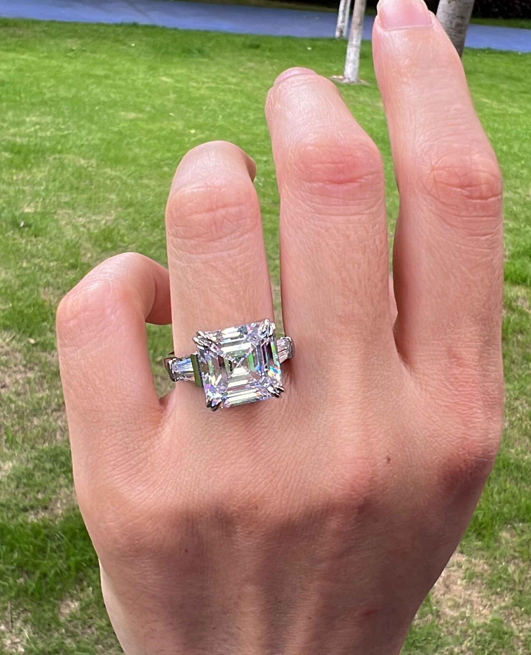 Unique Brand Wedding Rings Luxury Jewelry 925 Sterling Silver Square Cut White Topaz CZ Diamond Gemstones Party Eternity Women Engagement Band Ring Gi