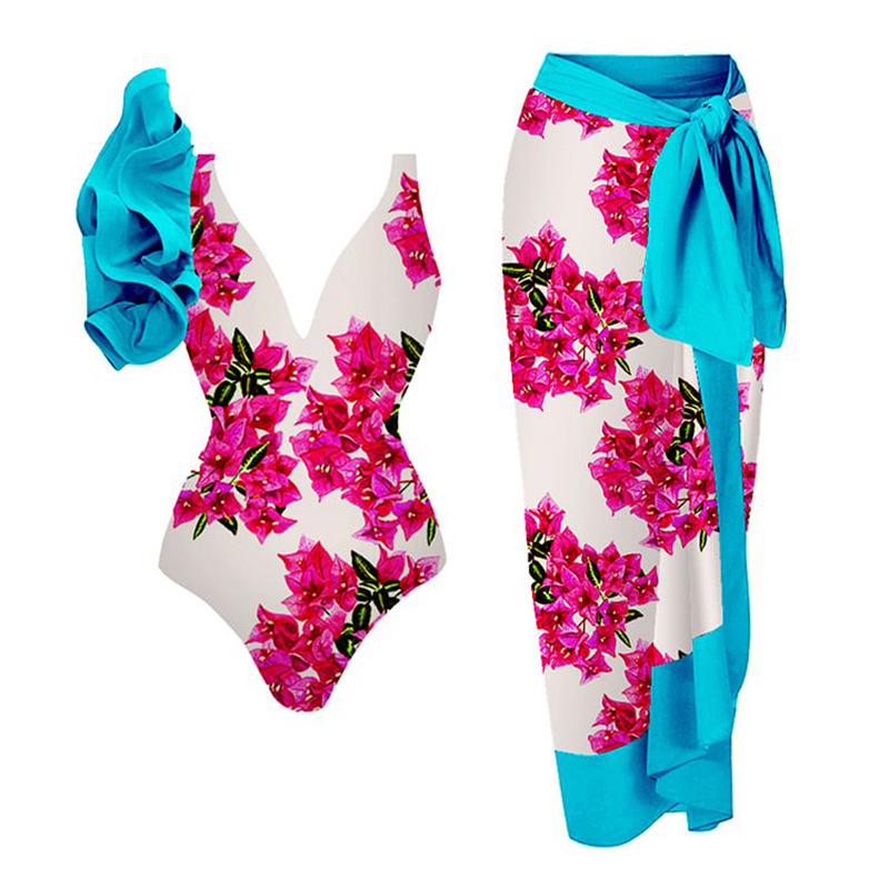 2023 New Printed Bikini Heavy Industry Ruffle Edge Woven Rope Belt One Piece Swimwear Women's Swimwear, Multi
2023 New Printed Bikini Heavy Industry Ruffle Edge Woven Rope Belt One Piece Swimwear Women's Swimwear, Multi