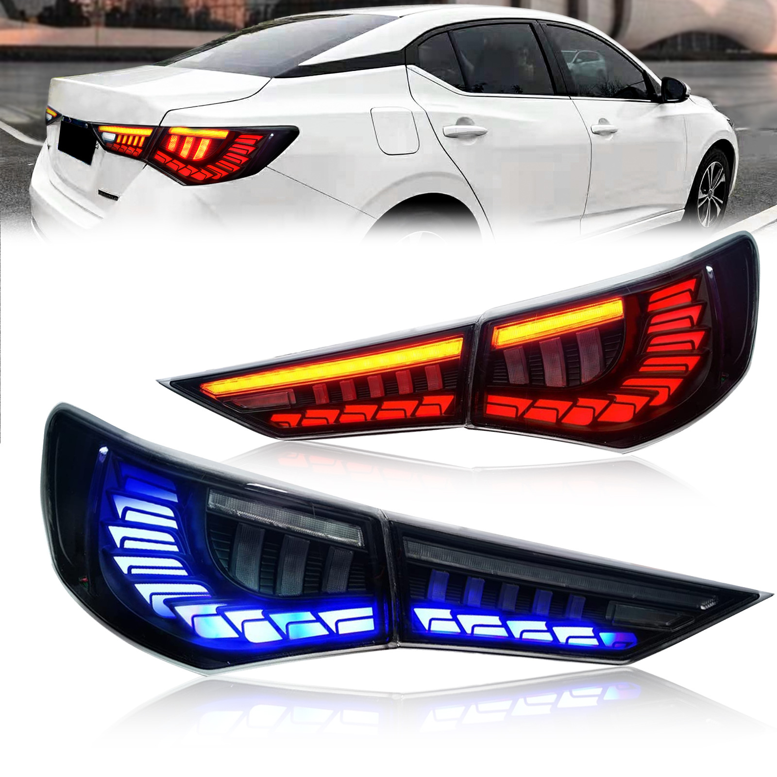 Full LED Taillight For NISSAN SYLPHY 20 20-20 22 LED Rear Brake Lights Fog Reverse Driving Taillights Turn Signal Upgrade