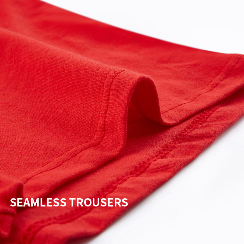 Underpants MiiOW Boxer Socks Set Organic Cotton Men Underwear Boxer Trunks Breathable Male Panties Boxershorts Underpants Year Red 230508