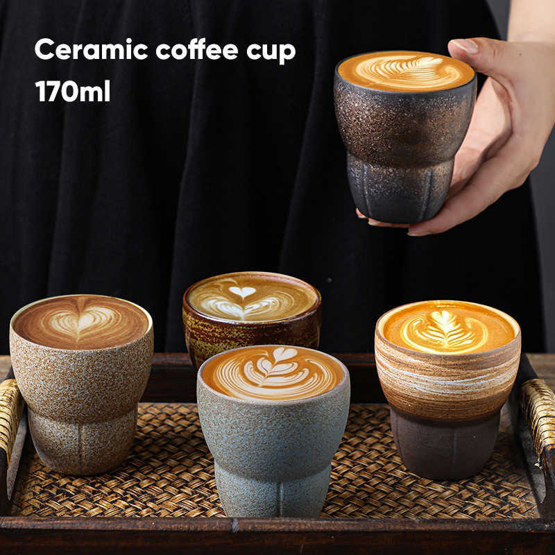 Coffee Tea Tools Add to Wish List 1pcs 170ml Japanese Ceramic Coffee Cup Ceramic Espresso Cups Vintage Kung Fu Tea Cup Office and Household Water