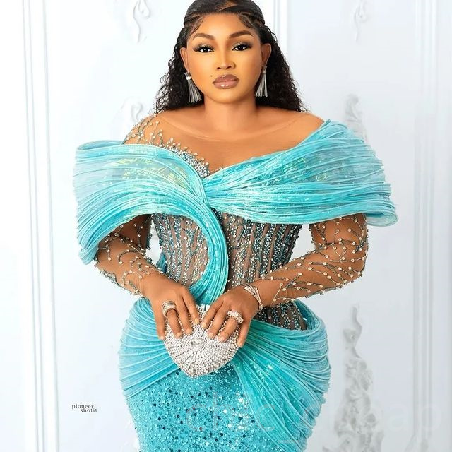 May 2023 Aso Ebi Urious Mermaid Prom Beaded Sequined Lace Evening Formal Party Second Reception Birthday Engagement Gowns Dress Robe De Soiree Zj194 0