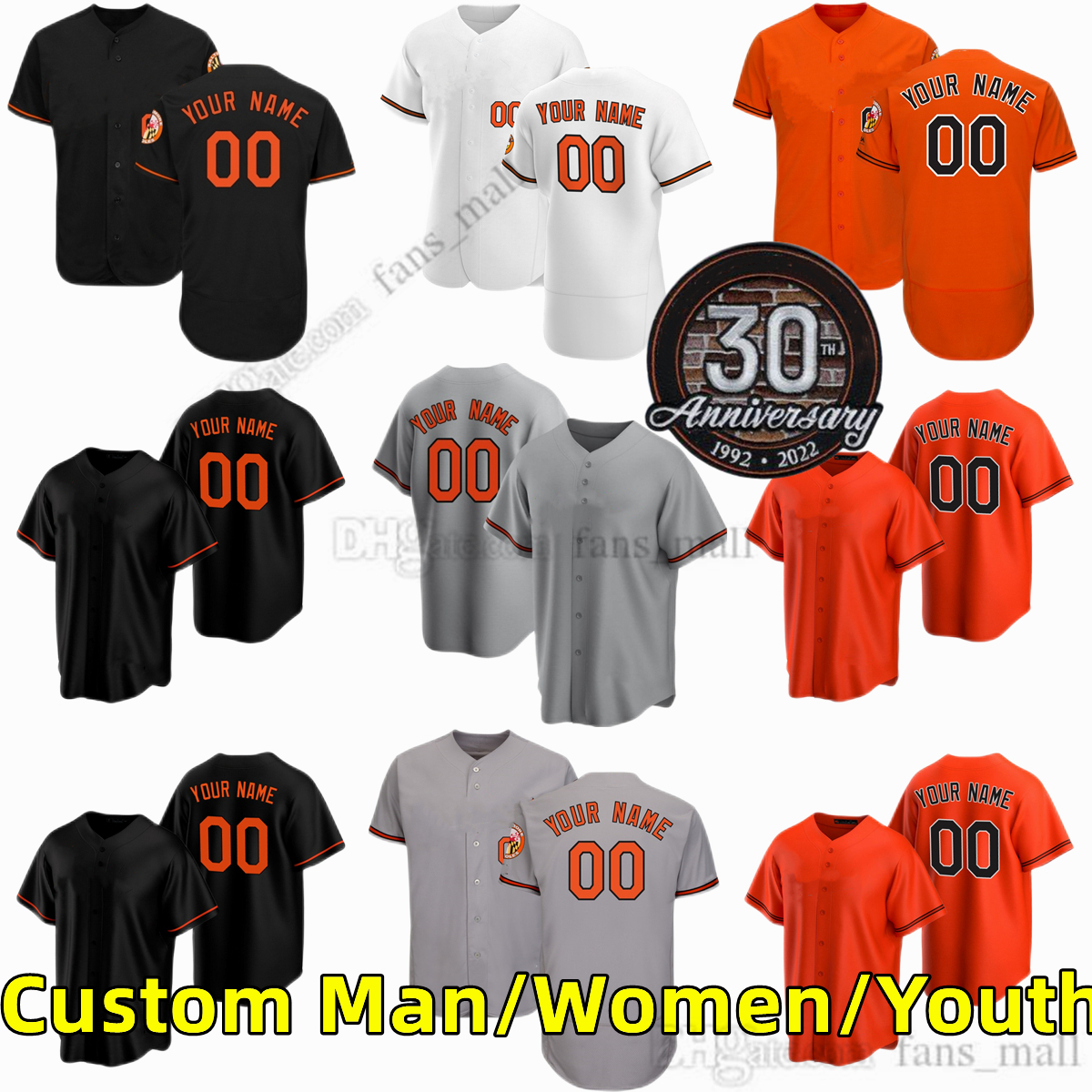 8 Cal Ripken Jr. S-6XL Custom Baseball Jersey 34 Joey Krehbiel Dean Kremer Cionel Perez Dillon Tate Austin Voth Spenser Watkins Adley Rutschman Tyler Nevin Jerseys