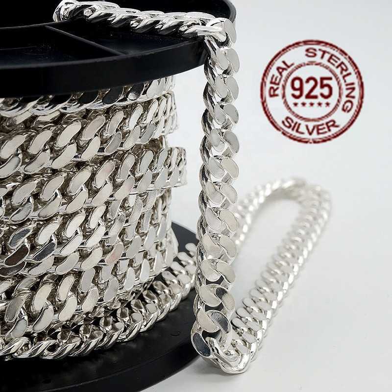 Men Chains Necklace S925 Silver 10mm Curb Cuban Chain in Roll Plata 925 Sterling Silver Necklace Chain
Men Chains Necklace S925 Silver 10mm Curb Cuban Chain in Roll Plata 925 Sterling Silver Necklace Chain