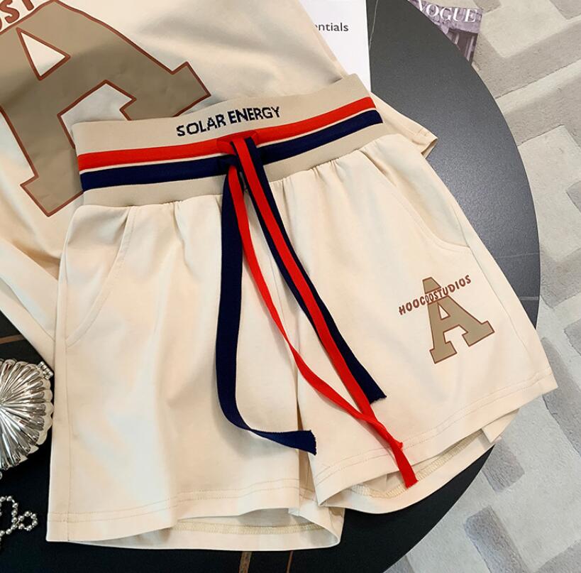 Women's Tracksuits 2023 Summer New Fashion Loose Round Neck Cotton Short Sleeve Women's Running Two Piece Set