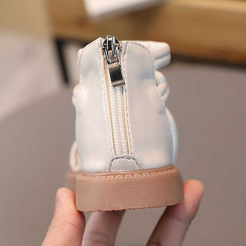 Sandals 2023 Casual Solid Toddler Girls Sandals Summer Leather Zipper Kids Beach Shoes Non Slip Soft Sole Children Sandals z250708YYAQ