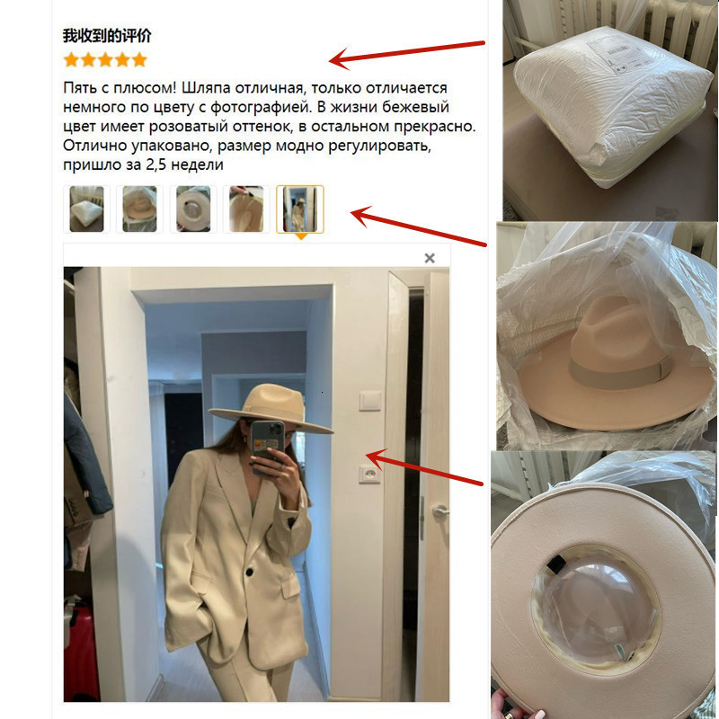 Wide Brim Hats Bucket Hats Fedora Hats for Women 9.5cm Wide Brim Dress Men Caps Felted Hat Panama Church Wedding Ribbon Band Men Hat Sombreros De Muje