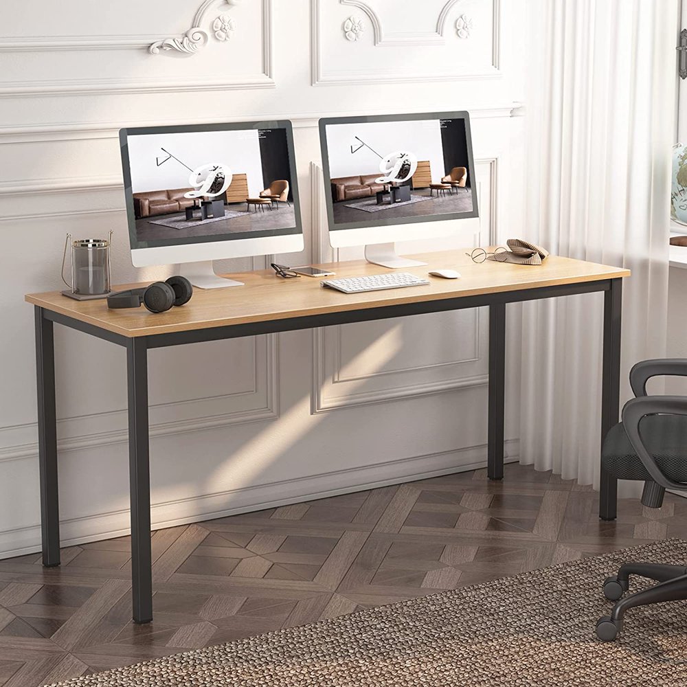 Wood Office Desk Large Computer Desk with BIFMA Certification, Sturdy Office Writing Desk Home Office Desk Workstation Table, 63 Teak Black
Wood Office Desk Large Computer Desk with BIFMA Certification, Sturdy Office Writing Desk Home Office Desk Workstation Table, 63 Teak Black