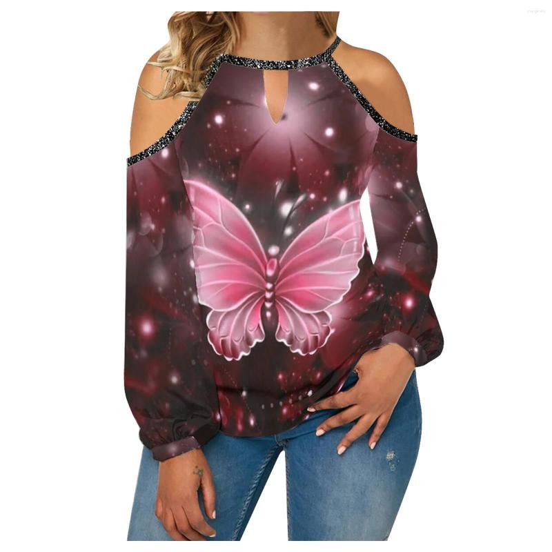Women' T Shirts Women' Fashion Casual Temperament Round Neck Off-shoulder Butterfly Print Long Sleeve T-shirt Top Camisas Mujer, Green
Women' T Shirts Women' Fashion Casual Temperament Round Neck Off-shoulder Butterfly Print Long Sleeve T-shirt Top Camisas Mujer, Green