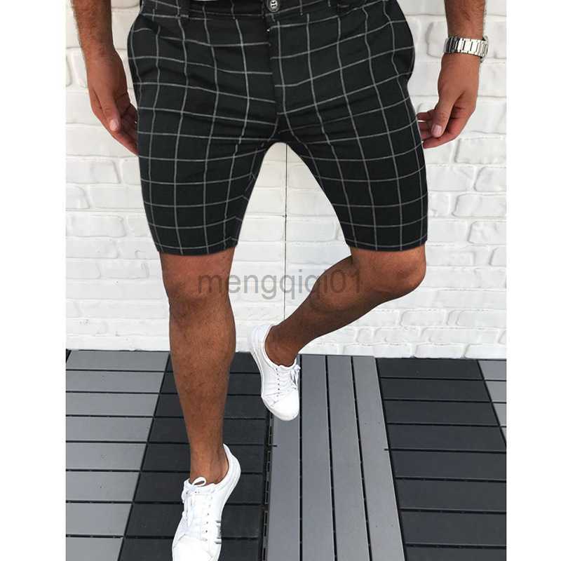 Men's Shorts 2022 New Fashion Male Short Pants Smart Fashion Men's Clothing Plaid Thin Mid Waist Beach Casual Shorts Pants For Men Dress Y23