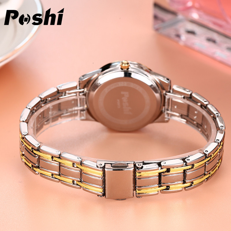 Womens Watches POSHI Original Waterproof Ladies Quartz Stainless Steel for Women with Calendar Week Fashion Casual Wristwatch 230506