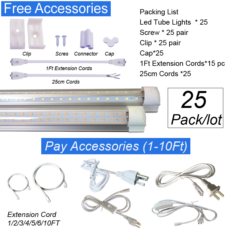 Bar 390NM UV Tube Lights LED Strip 1ft 2ft 3ft 4ft 5ft 6ft 8ft T8 LED Black Light Fixtures for Room Glow Party Neon Party Supplies Fluorescent Art Pos