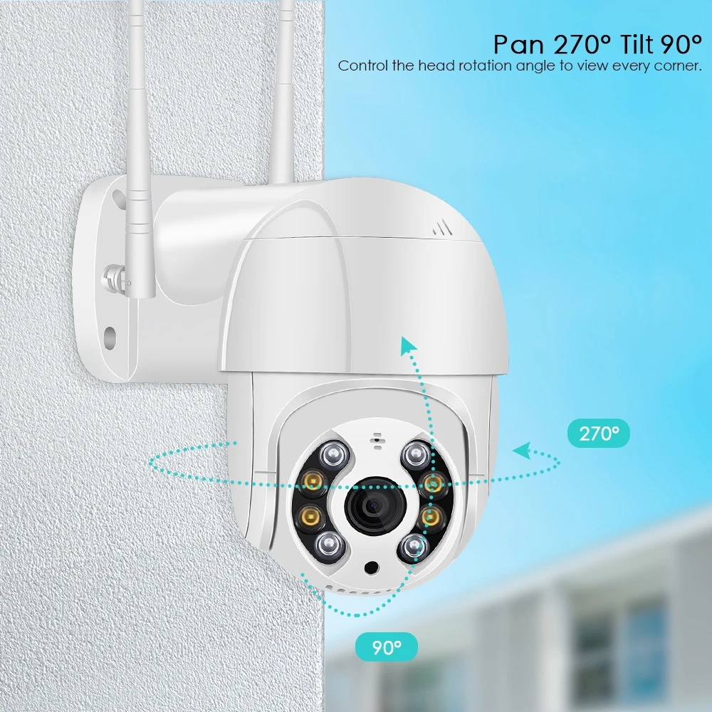 8MP 5MP Wireless PTZ Camera HD 1080P Color Night Vision Wifi IP Camera Outdoor H.265 5MP Ai Auto Tracking CCTV Surveillance Cam