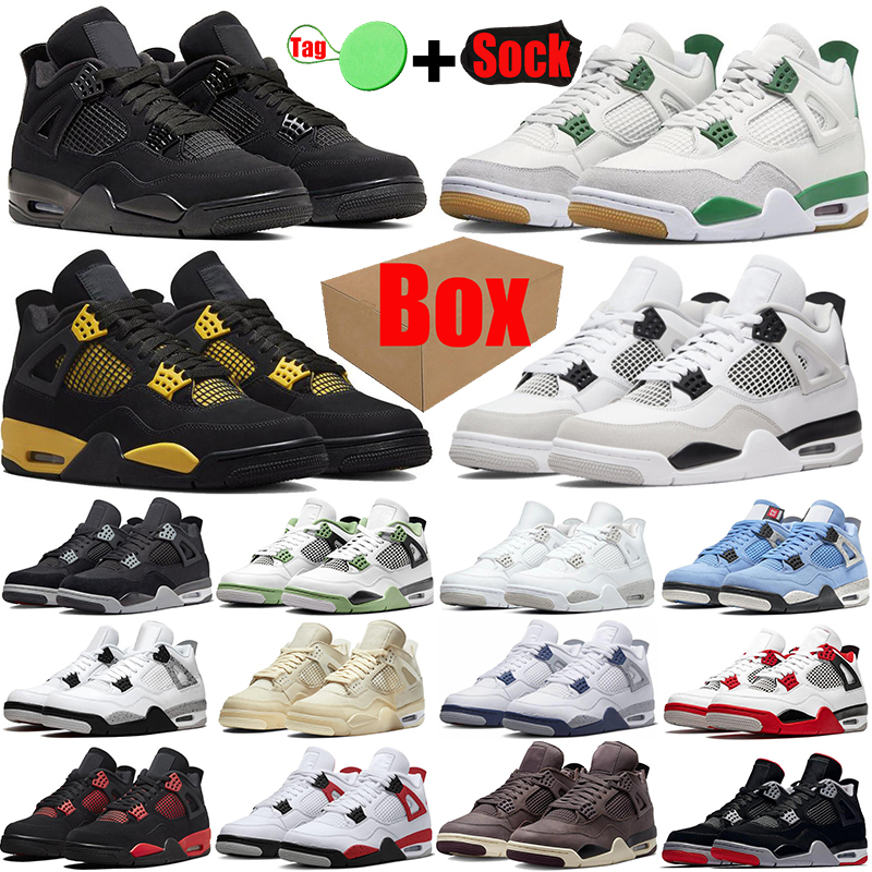 with Box Military Black Cat 4 4s Basketball Shoes for Mens Womens Pine Green Sail White Oreo Red Thunder University Blue Men Trainers Sports Sneakers Shoe, #4 sail
with Box Military Black Cat 4 4s Basketball Shoes for Mens Womens Pine Green Sail White Oreo Red Thunder University Blue Men Trainers Sports Sneakers Shoe, #4 sail