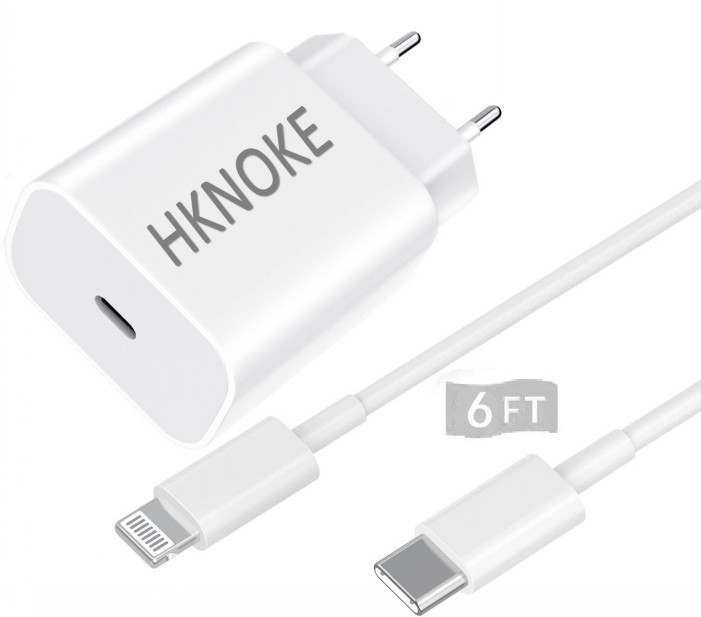wall charger HKNOKE high quality full 20W USB C Fast Charger with 6ft type C Power Adapter for iPhone 13/13Mini/ Pro/13 Pro Max/12/12 Mini/12 Pro/AirPods