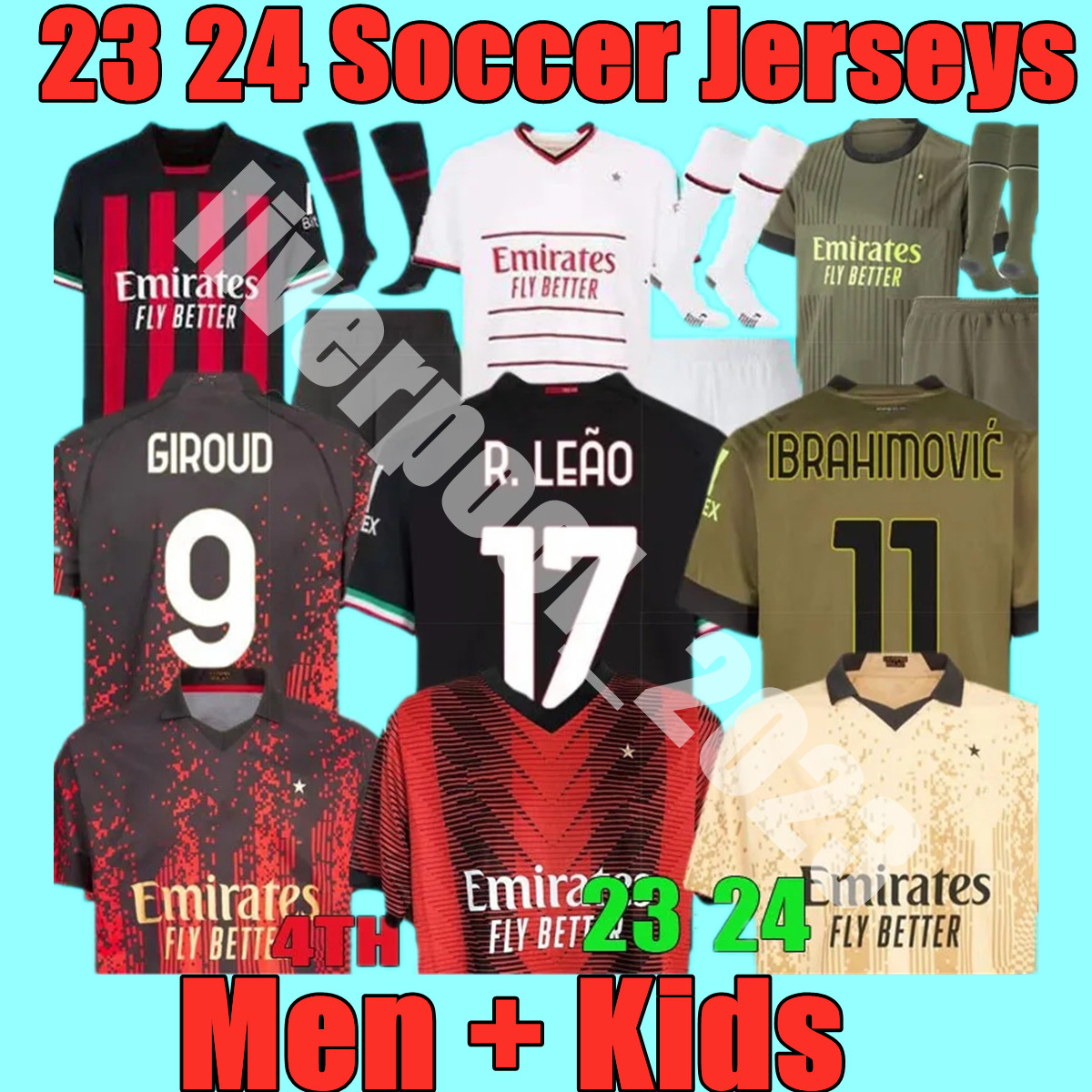 IBRAHIMOVIC 23 24 KOCHE AC soccer jerseys MILANS GIROUD DE KETELAERE R. LEAO TONALI THEO football shirt kids kit sets maillot A.REBIC BENNACER FLORENZI KJAER uniform, Player version
IBRAHIMOVIC 23 24 KOCHE AC soccer jerseys MILANS GIROUD DE KETELAERE R. LEAO TONALI THEO football shirt kids kit sets maillot A.REBIC BENNACER FLORENZI KJAER uniform, Player version