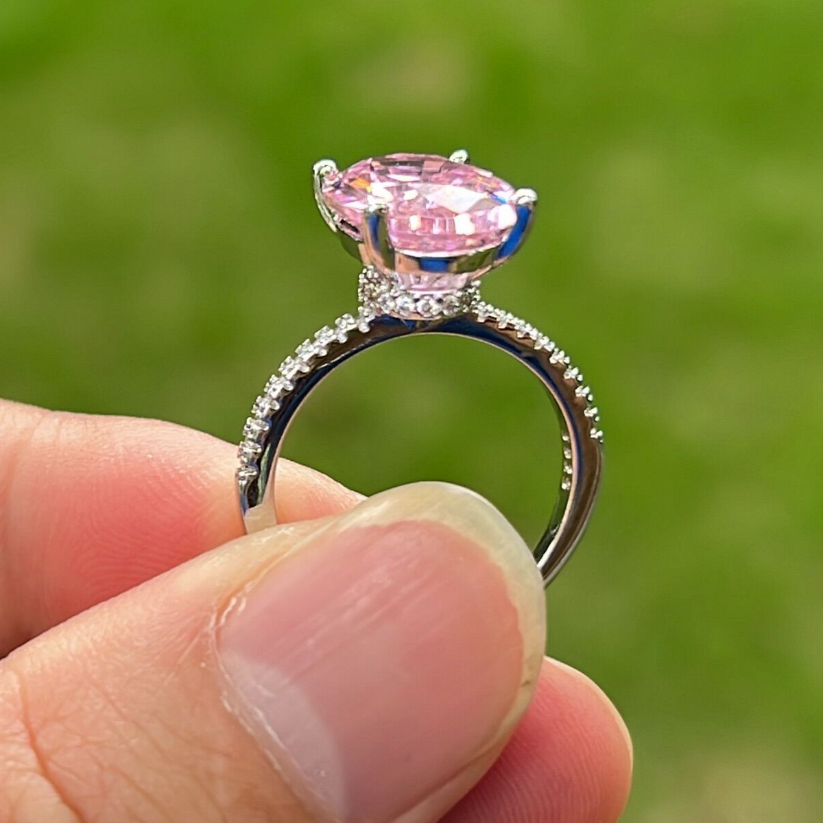 Unique Sterg Sier Pink CZ Wedding Ring | Stunning Bridal Jewelry Gift