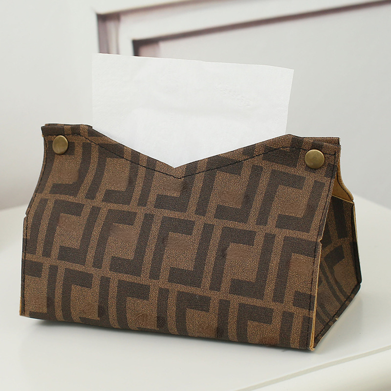 Creative Home Living Room Leather Tissue Box Bags Nordic Style Ins Tissue Box High-End Entry Lux Car Tissue Boxs