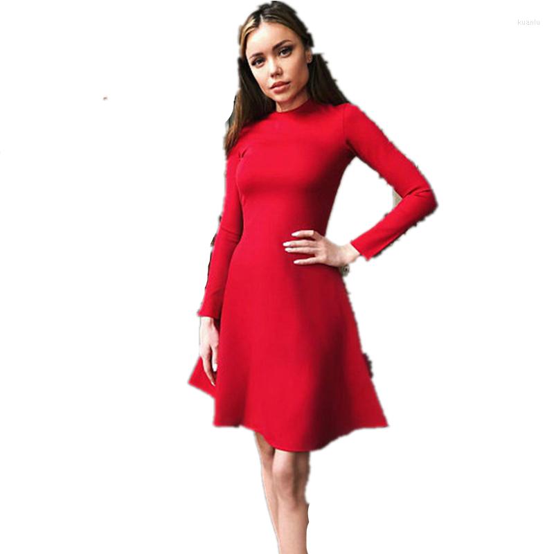 Casual Dresses Corduroy Floral Print Women Elastic Waist Summer Dress Stand Collar Beach Vestidos Party Female High Quality