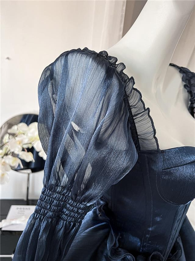 Party Dresses Vintage French Tube Top Tie Women s Summer 2023 Fish Bone Waist Sexy One shoulder Solid Color Temperament 230508