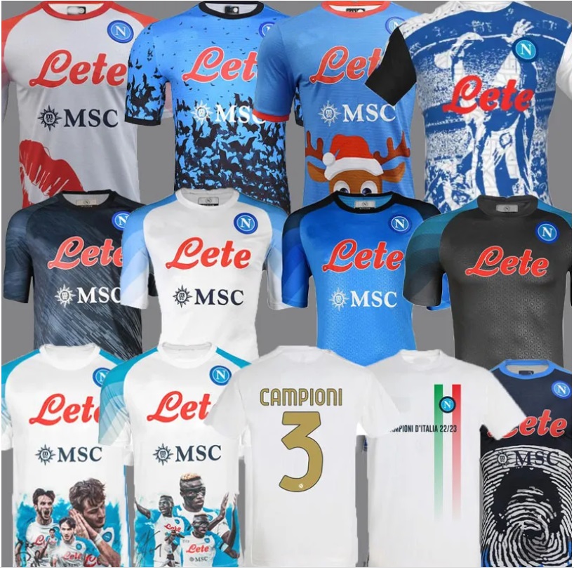 22 23 NAPOLI soccer jerseys Maglia Naples 2023 Face Game ZIELINSKI ANGUISSA OLIVERA KVARATSKHELIA KIDS FOOTBALL SHIRT OSIMHEN LOZANO Campioni d&#
