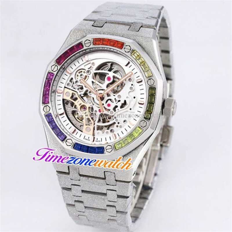 AP Watch K8f 41mm Skeleton Tourbillon White Dial Automatic Mens Watch Frost Gold Case Matte Frosted Steel Bracelet Rainbow Diamond Watches 6 Color Timezonewatch A26
AP Watch K8f 41mm Skeleton Tourbillon White Dial Automatic Mens Watch Frost Gold Case Matte Frosted Steel Bracelet Rainbow Diamond Watches 6 Color Timezonewatch A26