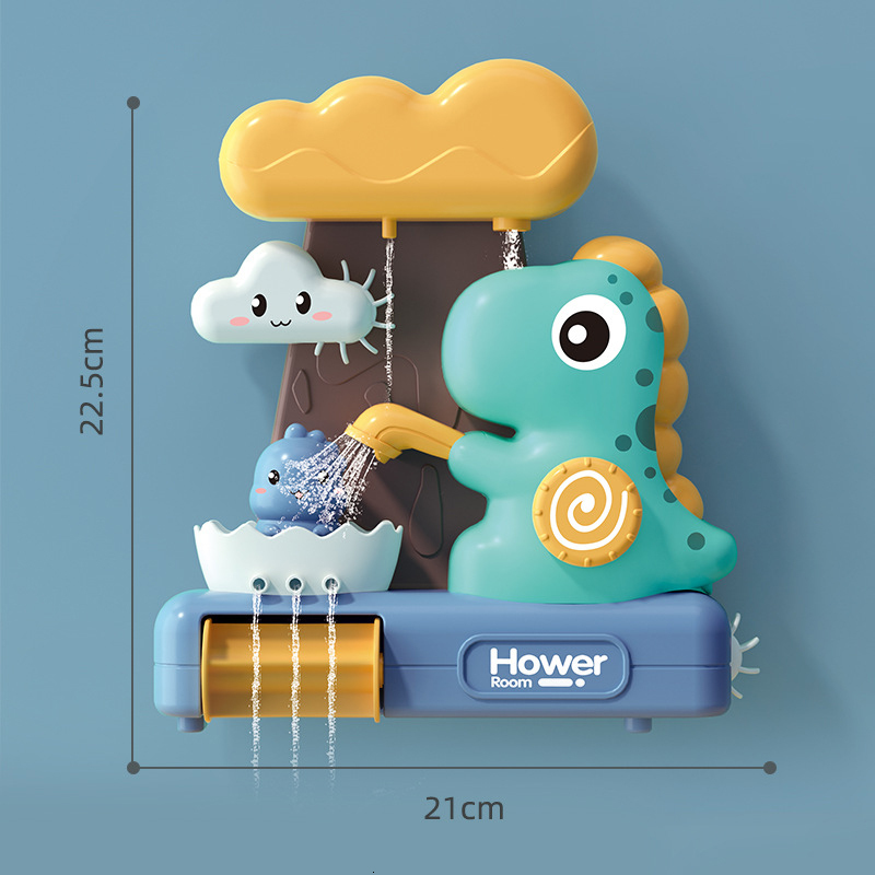 Bath Toys Cartoon dinosaur baby bath toy animal spray water wheel spray toy bathroom shower game children's toys 230506