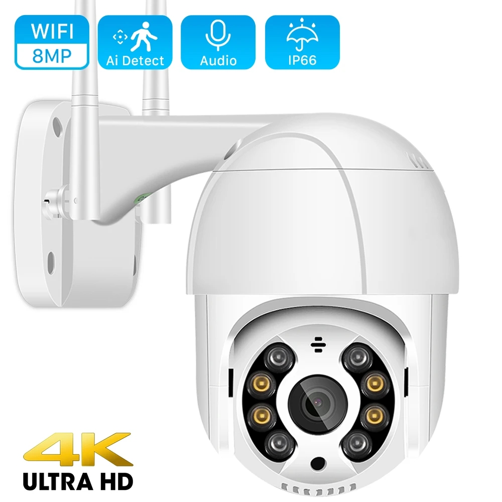 8MP 5MP Wireless PTZ Camera HD 1080P Color Night Vision Wifi IP Camera Outdoor H.265 5MP Ai Auto Tracking CCTV Surveillance Cam