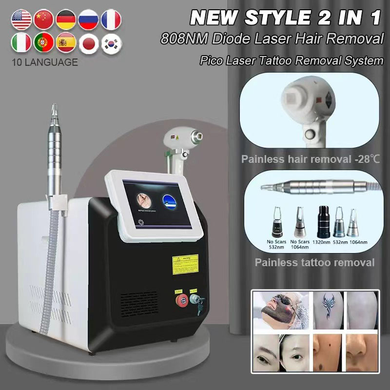 portable 808 755 1064 diode laser 532 755nm 1064nm pico hair removal tattoo removal equipment