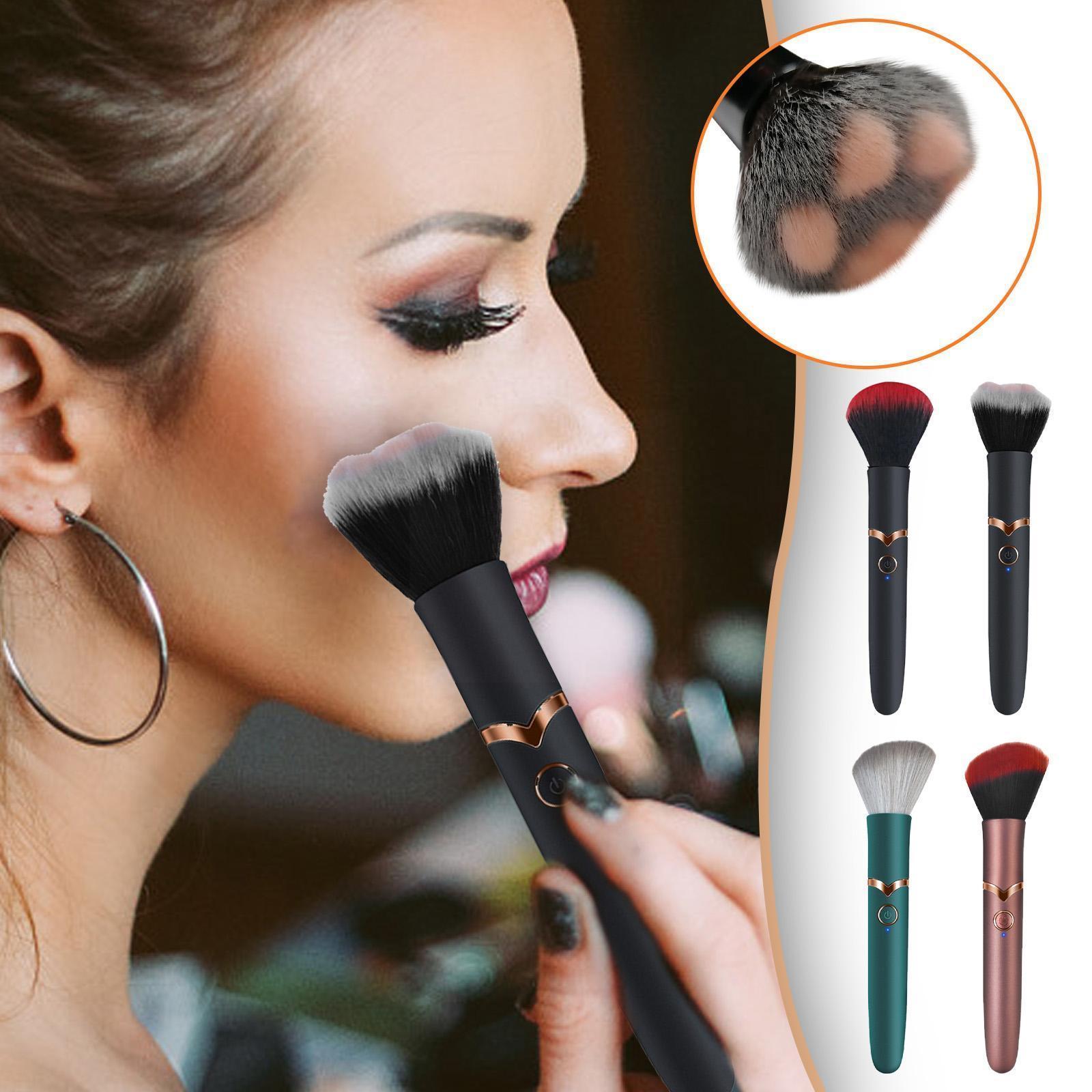 Makeup Tools Electric Makeup Brush Foundation Brush 10 Speeds Massage Vibration Loose Powder Blush For Face Makeup Beauty Tools F9G2 230508