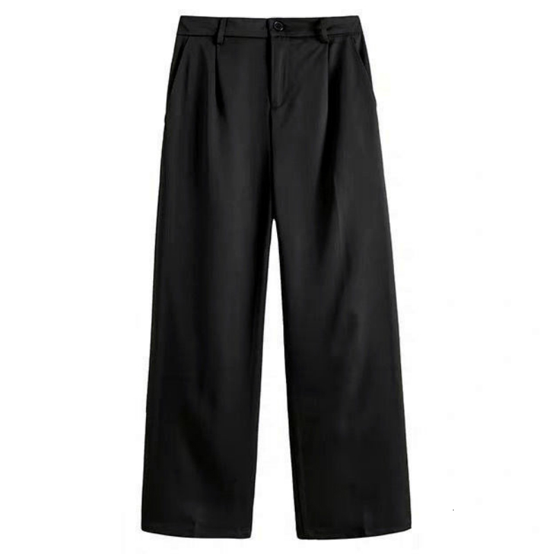 Men s Pants Men Casual Solid Simple Large Size 3XL Button Fly Chic Mens Korean Style Straight Trousers All match Ankle length Loose 230508