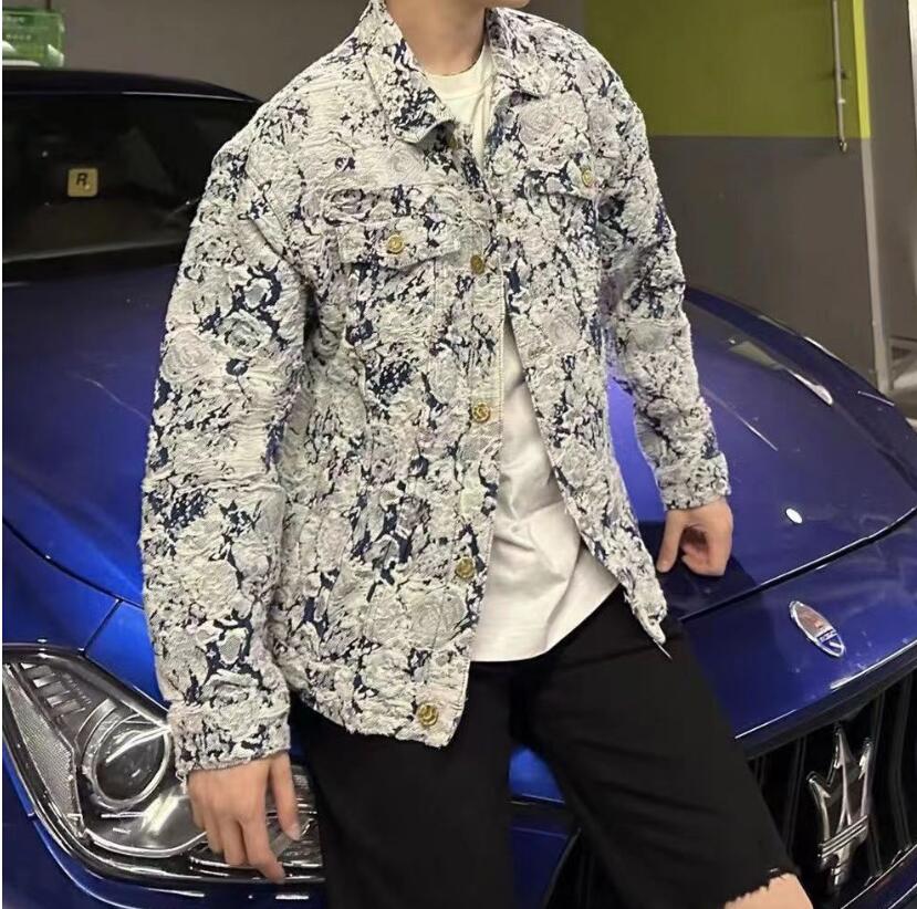 New Jean men Jackets NEW Hip Hop Ripped Designer Denim Blue Coats women Long Sleeved Single Breasted Jacket Clothing