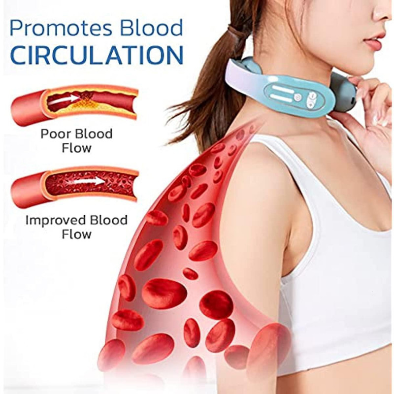 Back Massager Portable Cervical Spine Massager EMS Neck Acupoints Lymphactivity Massage Equipment Lymphatic Drainage Machine for Pain Relief 230506