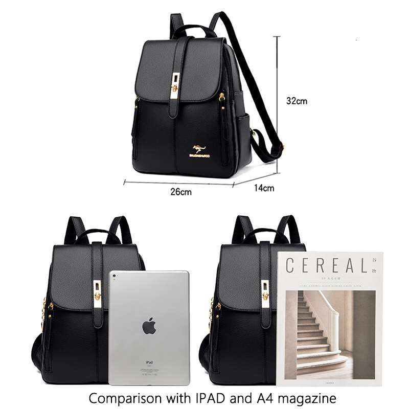 Evening Women Large Capacity Backpack Purses High Quality Leather Female Vintage Bag School Bags Travel Bagpack Ladies Bookbag Rucack 230506 67b5