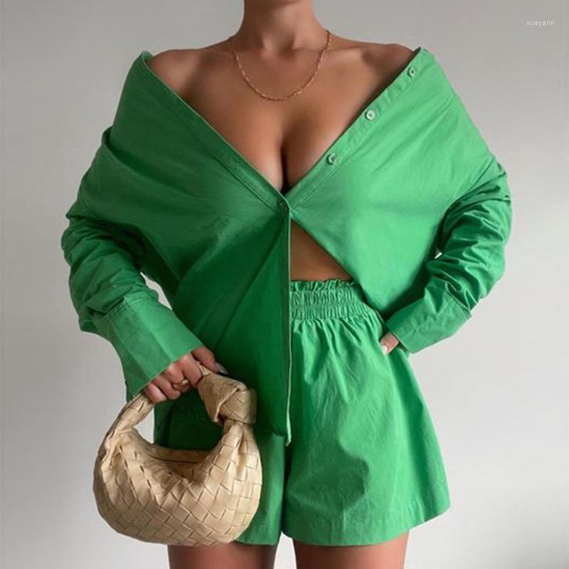 Womens Tracksuits sport suits Women Shirt With Mini Shorts Spring Summer Two Pieces Sets Fashion Clothing Outfits