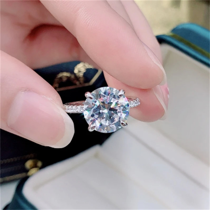 ring 2ct Moissanite Diamond Ring 100% Real 925 sterling silver Wedding band Rings for Women Bridal Engagement Jewelry