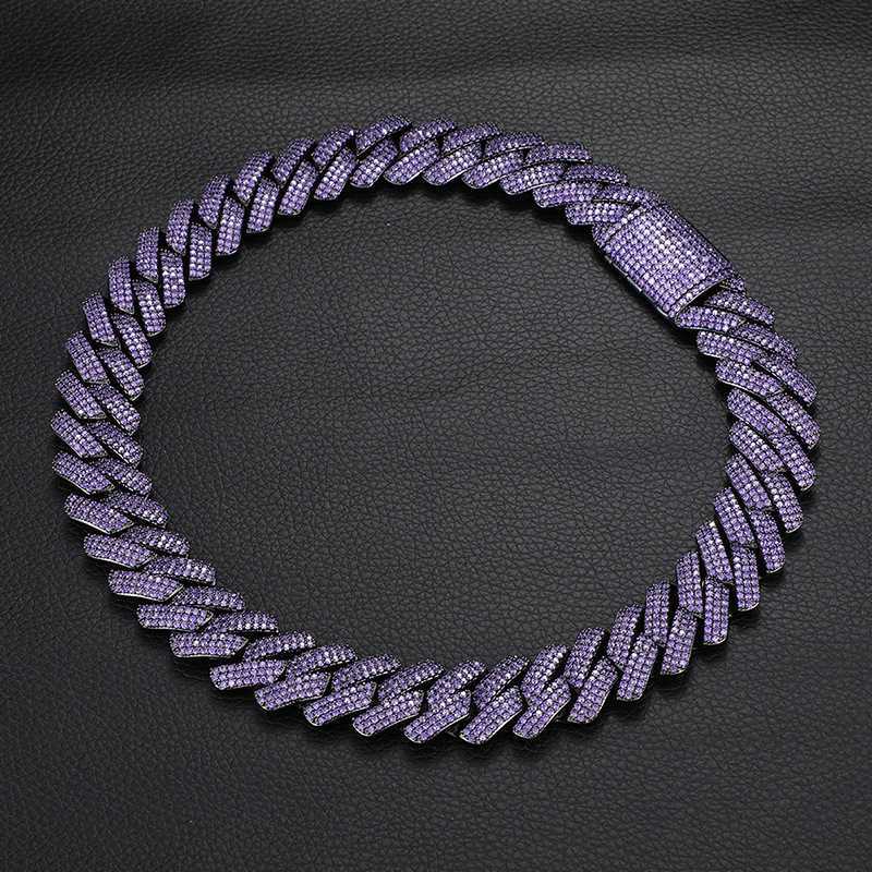 Classic Unique Purple Color Zircon Mens Hip-hop Three-row Zircon 20mm Diamond-shaped Cuban Chain Necklace Jewelry for Party
Classic Unique Purple Color Zircon Mens Hip-hop Three-row Zircon 20mm Diamond-shaped Cuban Chain Necklace Jewelry for Party