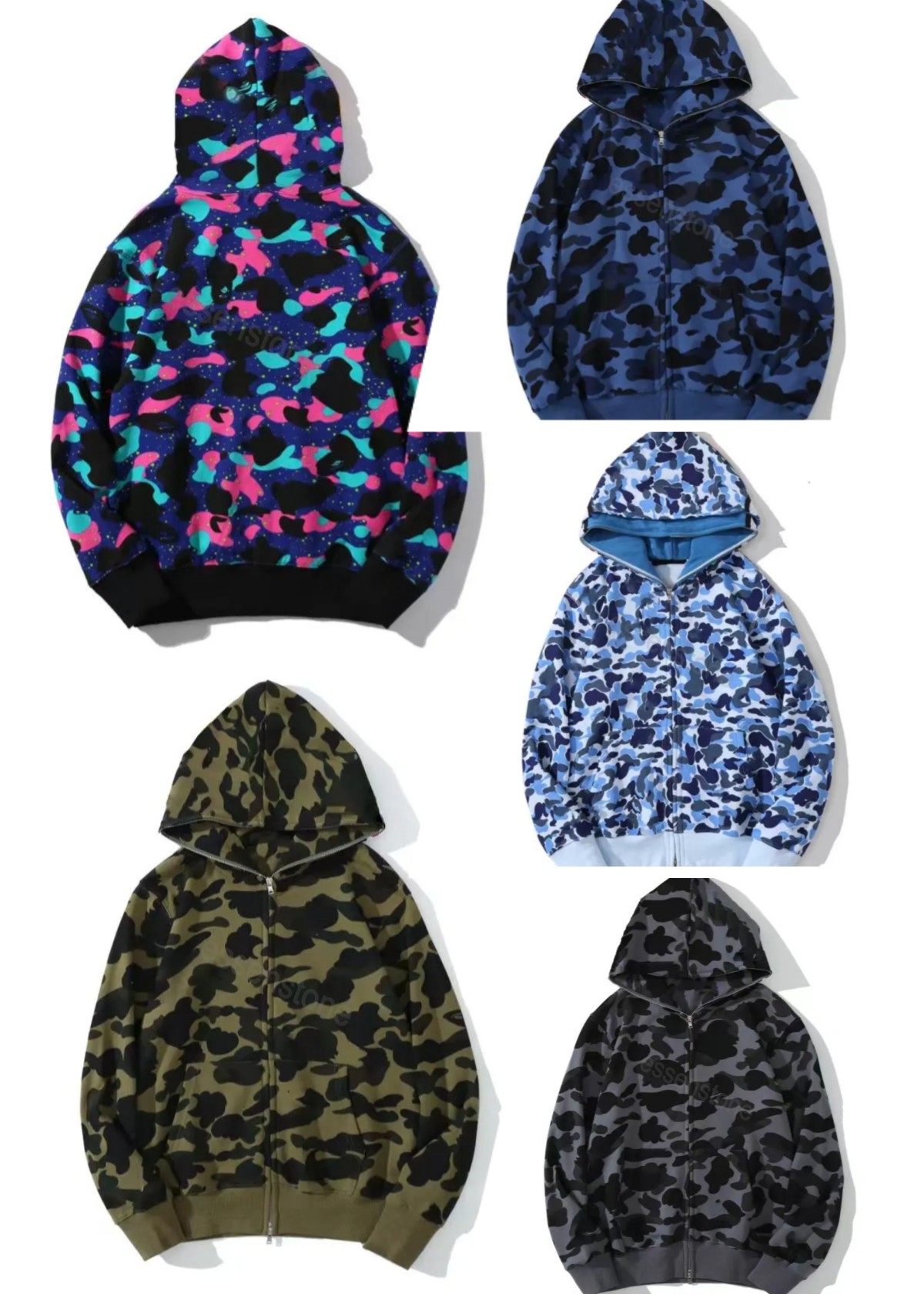 23-3 Shark designer hoodie sweater mens women Camouflage jacket Jogger Zipper japanese fashion sportwear Brand hooded sweatshirt tracksuit bap pes Essenstone, The same as real
23-3 Shark designer hoodie sweater mens women Camouflage jacket Jogger Zipper japanese fashion sportwear Brand hooded sweatshirt tracksuit bap pes Essenstone, The same as real