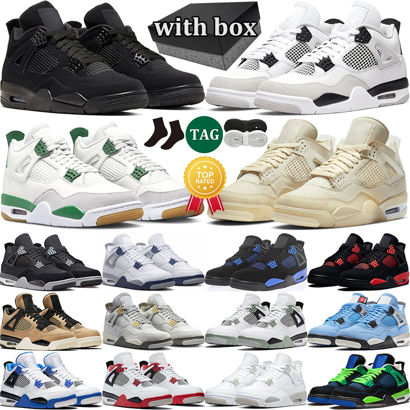 4s Basketball Shoes Military Black Cat 4 With Box White Oreo Midnight Navy Fire Men Women Sail University Blue Thunder Infrared Bred Photon Dust mens trainer
4s Basketball Shoes Military Black Cat 4 With Box White Oreo Midnight Navy Fire Men Women Sail University Blue Thunder Infrared Bred Photon Dust mens trainer