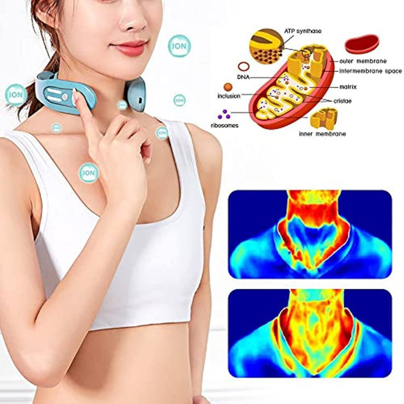 Back Massager Portable Cervical Spine Massager EMS Neck Acupoints Lymphactivity Massage Equipment Lymphatic Drainage Machine for Pain Relief 230506